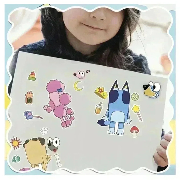 1 pack of 40 Sheets Bluey Stickers Cute Anime Stickers DIY Puzzle Stick… - Picture 5 of 6